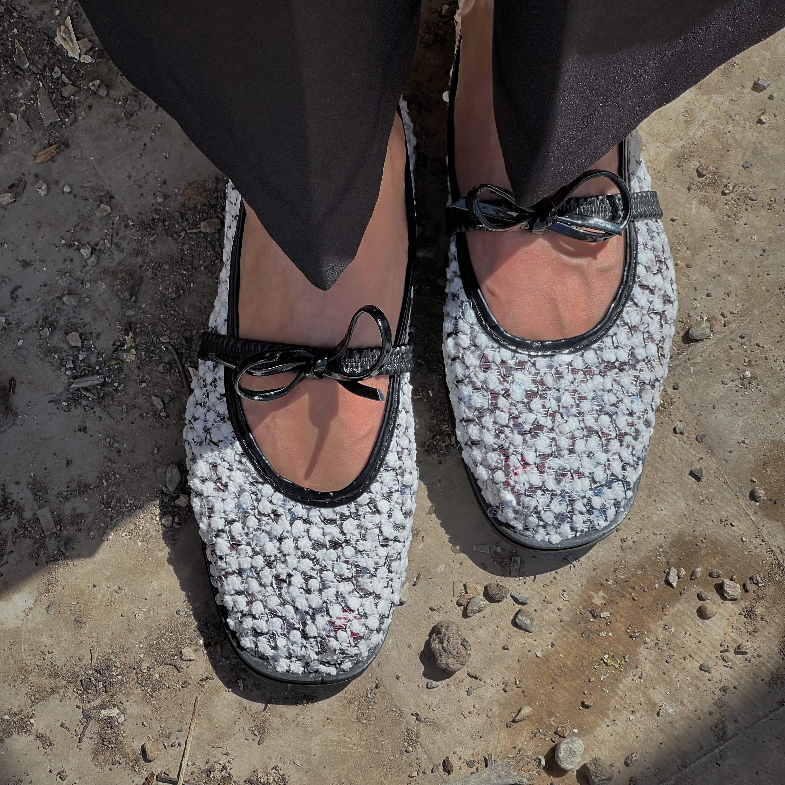 کفش عروسکی گیپور طرح زارا مدل پولکی